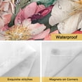 thumbnail image 4 of No Hook Shower Curtain with Snap in Liner, Watercolor Tulips Lavender Peony Butterfly Waterproof Bath Curtain Double Layers with See Through Top Window, Summer Rustic Garden Shower Curtains 72x84in, 4 of 9