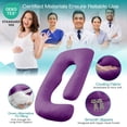 thumbnail image 3 of Almohada de embarazo Sasttie en forma de U con enfriamiento 145x70 cm Morado, 3 of 7