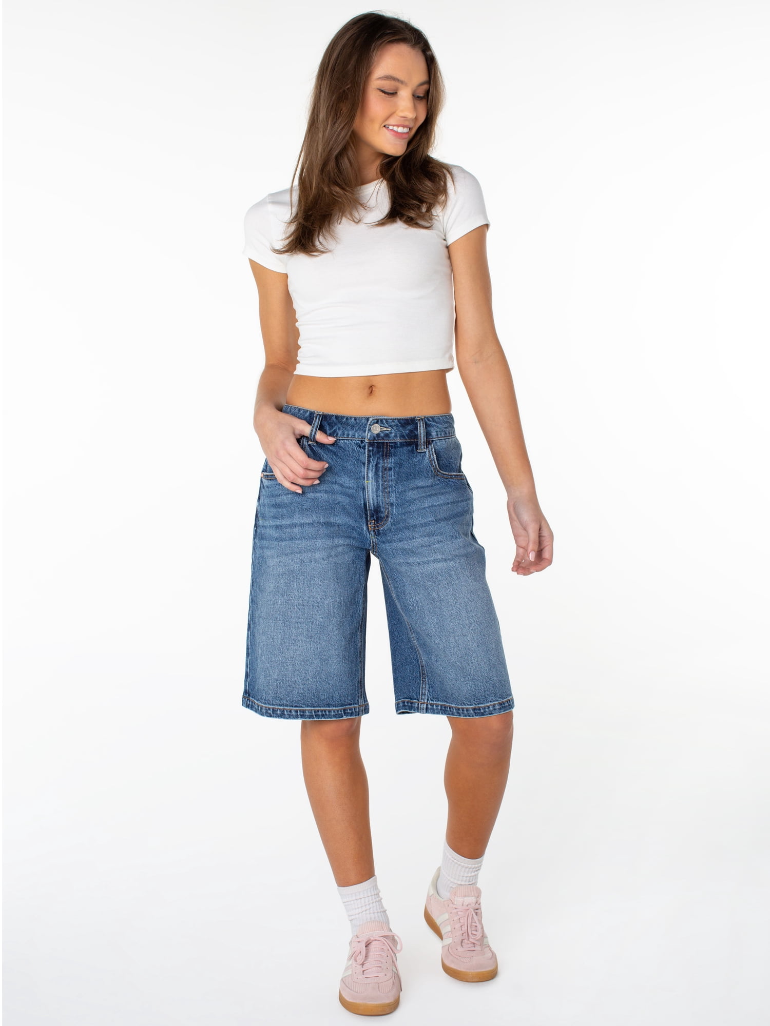 Celebrity Pink Women's and Women's Plus Relaxed Denim Jorts, Sizes XS-XXXL