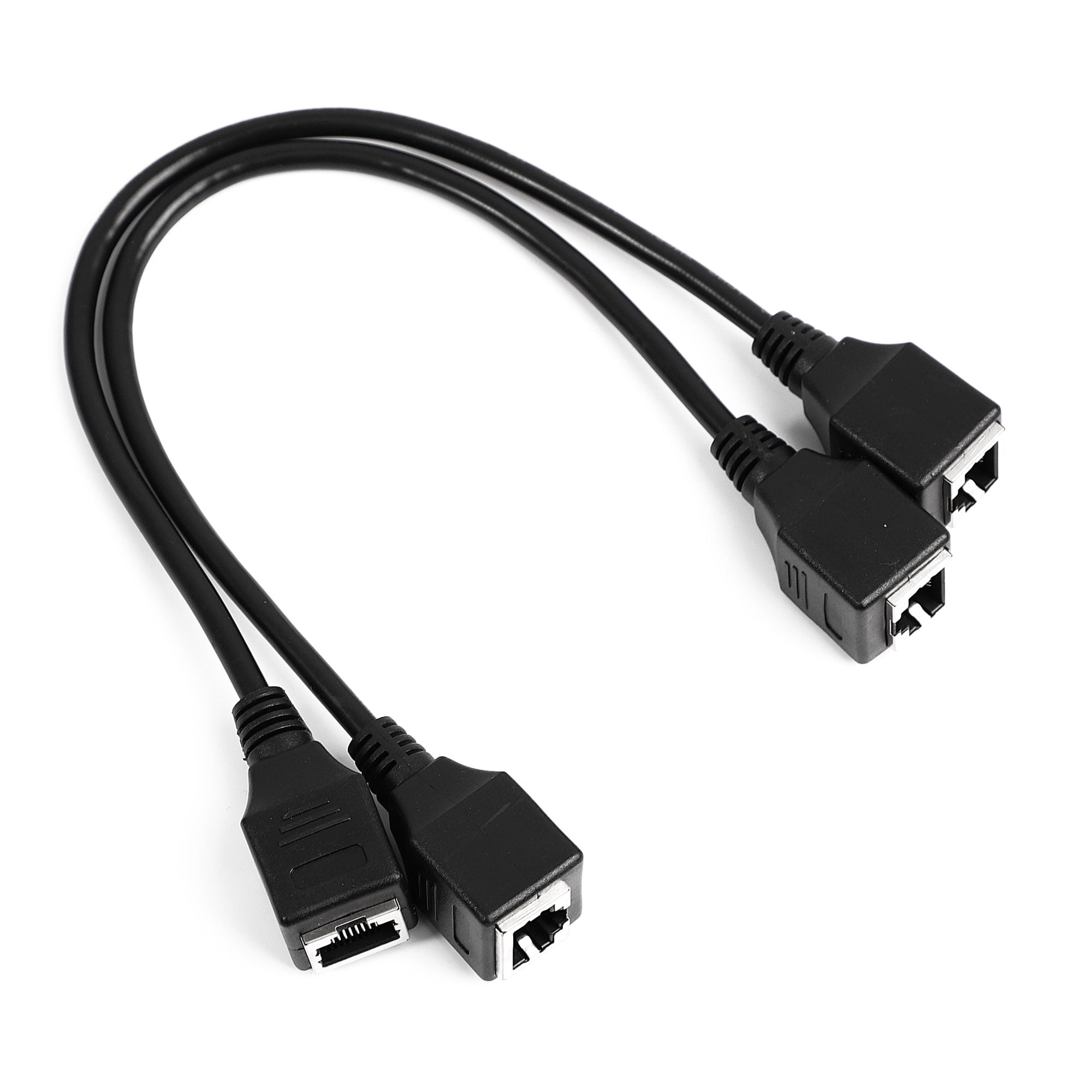 Unique Bargains 2 Pcs 1ft Ethernet LAN Female to Female Network Cable RJ45 Extension Cord