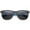 Shiny Black-Blue / Smoke, variant on sunglassLA Unisex Classic Retro Two-Toned Neon Color Temple Horn Rimmed Sunglasses (Shiny Black-Blue / Smoke) - 54mm