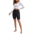 thumbnail image 2 of INSPIRE CHIC Women's Lace Trim Medium Length Control Panties Elastic Lightweight Soft Solid Slimming Shorts S Black, 2 of 6