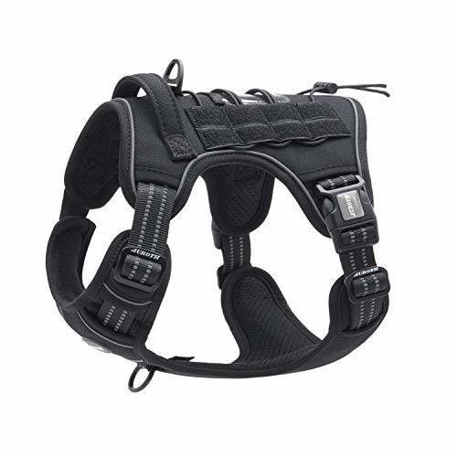 Arnés táctico para perros pequeños y medianos, sin tirones, ajustable, reflectante, K9, entrenamiento de trabajo, chaleco para mascotas de fácil control, arneses para perros de servicio militar