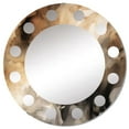 thumbnail image 2 of Designart "Abstract Fluidity Brown Cream Elegance" Abstract Round Wall Mirror - Modern Oval Printed Decorative Oversized Mirror - Multiple Color Options, 2 of 4