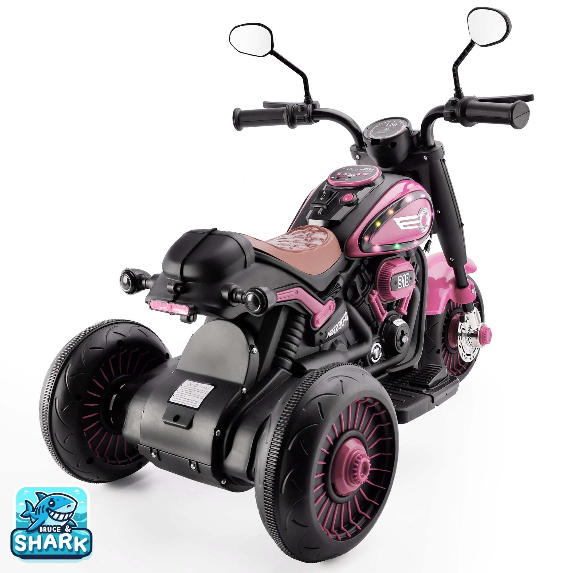 Bruce&Shark Toddler Motorcycle, 6V Battery Powered Electric Motorcycle with Headlights & Music, Kids Motorcycle Ride on Toy for Toddlers Boys 18+ Months