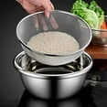 thumbnail image 4 of 1 juego de colador de arroz de acero inoxidable con tazón, colador de alimentos, juego de tazón para mezclar verduras y frutas., 4 of 6