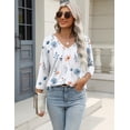 thumbnail image 3 of Zeagoo 3/4 Length Sleeve Womens Work Tops V Neck Tee Fashion Business Casual Work Tops, 3 of 6