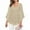 Beige, variant on Women's Fancy Blouses Double Layers Mesh Dressy Tops 3/4 Ruffle Bell Sleeve Shirts