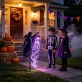 thumbnail image 4 of Lypsnake Spirit Witch Glowing Garden Yard Stake Light, Crow Lantern with Purple Ghost Bird Light Effect, Gothic Witch Outdoor Lawn Stake Decor for Halloween Pathway Haunted House Party, 4 of 7