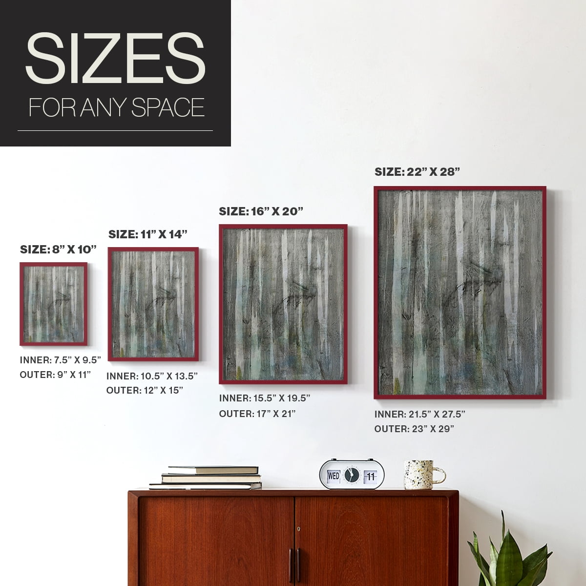 Birch Forest Abstracts I in Paper Solid Wood 8 x 10 Framed Print