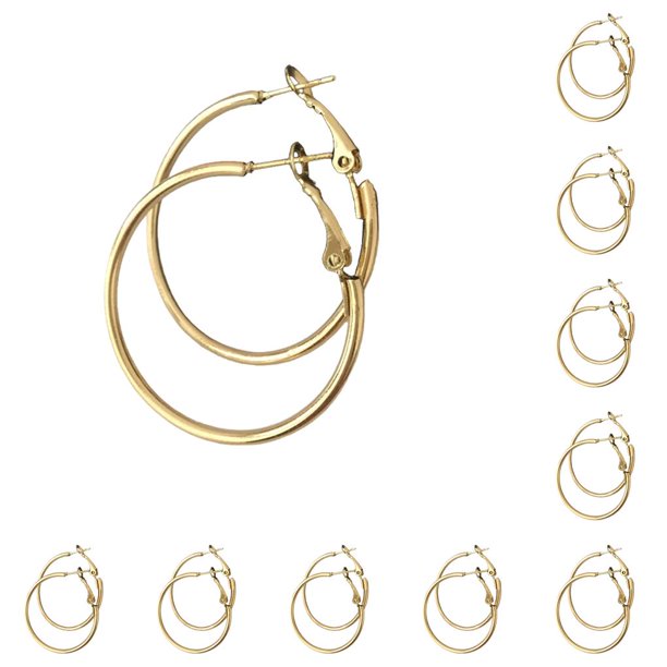 Pendientes dorados decorativos redondos Sonducket para mujer Tipo Vintage