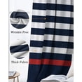 thumbnail image 3 of Anchor Navy Blue Blackout Curtains for Bedroom Living Room Darkening Curtains 84 Inch Length 2 Panels Set Red Nautical White Geometric Stripes Window Curtain Window Treatment Grommet Drapes 52"x84", 3 of 9
