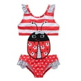 thumbnail image 2 of Coerni Little Toddler Girls Sleeveless One piece Swimsuit Set Kids Cute Animal Printed Beach Bikini for Summer Wear, 2 of 5