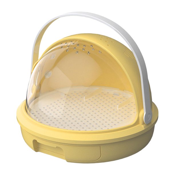 Caja de cría de gusanos de , caja de cría para pequeños animales, contenedor de transporte portátil con orificios de ventilación para niñas, fácil Amarillo