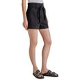thumbnail image 2 of Steve Madden Women's High Rise Paper Bag Brushed Twill Cinch Shorts (Black, S), 2 of 6