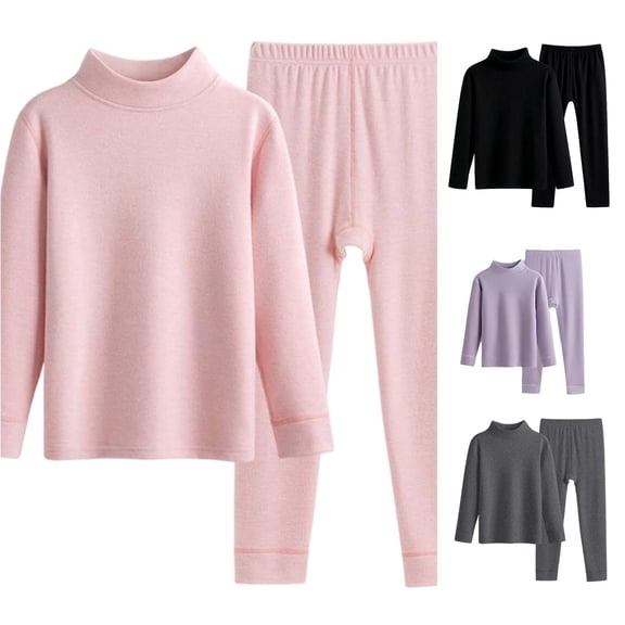 Boys Thermal Underwear Midweight Base Layer Crewneck Long Sleeve Top and Pants Two Piece Outfit for Kids Soft Warm Lined Comfort Size 14-15 Years