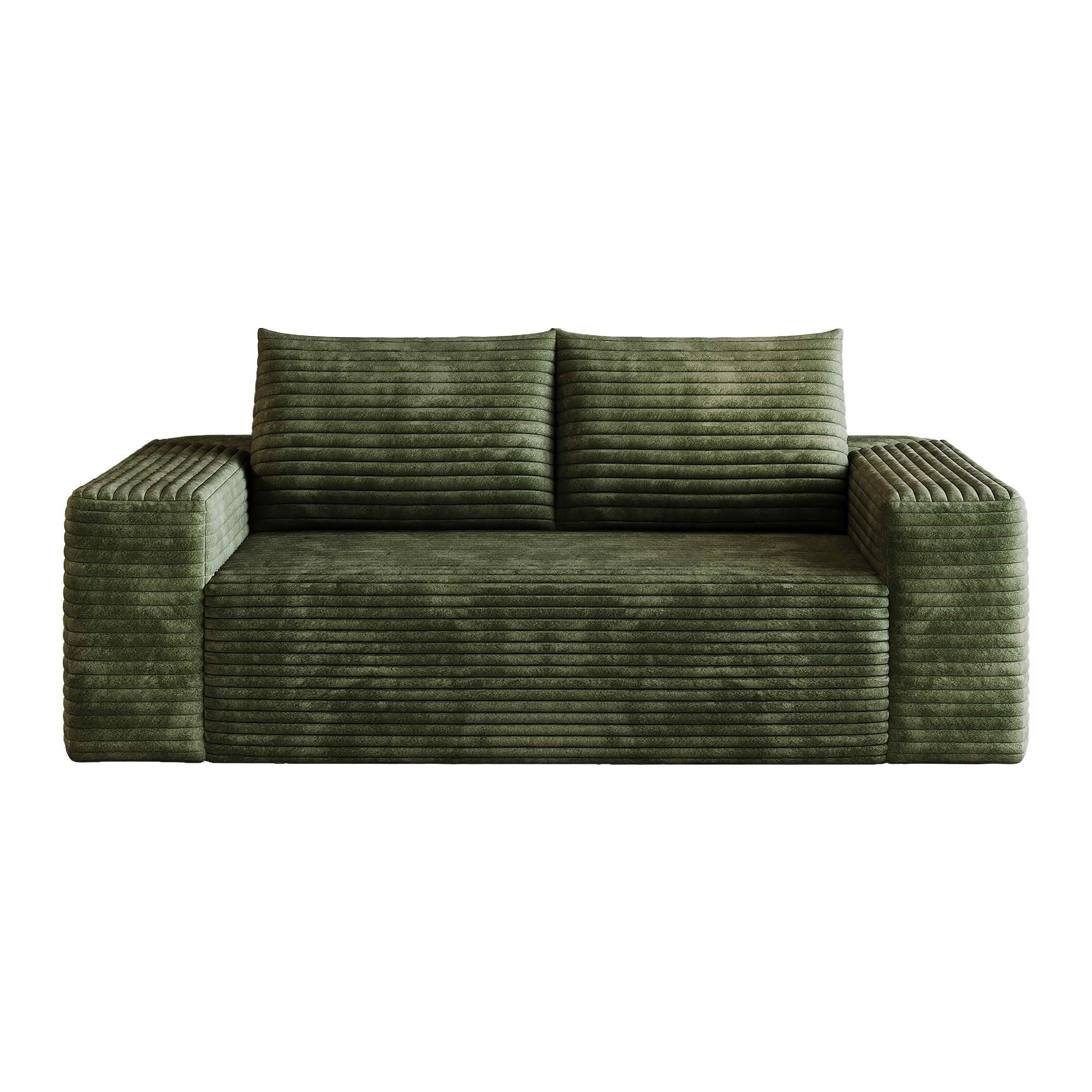 MAYEERTY 63 Inch Corduroy Loveseat Sofa, Deep‑Seat 2‑Seater Couch, No Assembly Required for Living Room Bedroom Apartment Conference Room