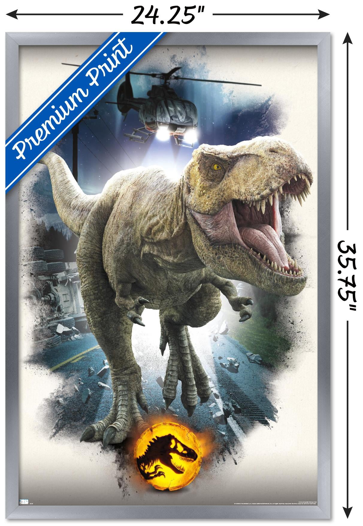 Jurassic World: Dominion - T. Rex Focal Wall Poster, 22.375" x 34" Framed