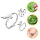 thumbnail image 5 of RomaMX 3pcs Declaración de anillo abierto ajustable Anillos de los dedos Joyería de anillo de libélulas de ala de la hoja, 5 of 7