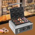 thumbnail image 2 of Mini Donut Maker 6 Holes Commercial Electric Donut Machine 110V 1500W Double-Sided Heating Non-Stick Doughnut Maker Machine for Home Bakery Dessert Shop, 2 of 7