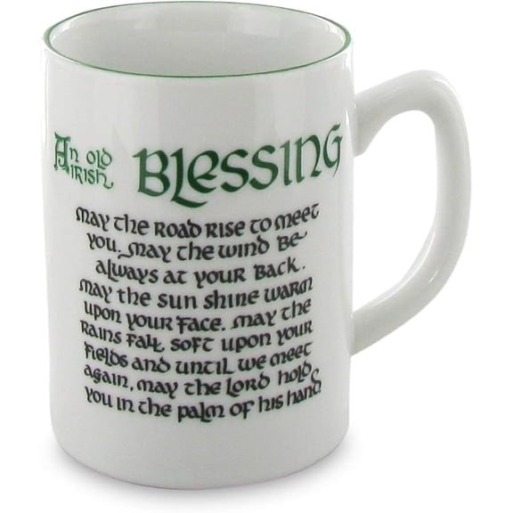 Irish Blessing Mug 8oz | Porcelain Tea Coffee Cup with Traditional Irish Saying Classic Celtic | Great Gift Idea from Irish Tea Blends | Beautiful for Home or Office Use