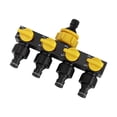 thumbnail image 2 of Terraxo Hose Splitter 4 Way Garden Hose Adapter Portable Water Separator PP Material Individual Control Valve Suitable for Outdoor Landscape Irrigation Car Cl Yellow, 2 of 8