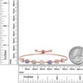 thumbnail image 3 of Gem Stone King 2.43 Ct and E-F Lab Grown Diamond Blue Tanzanite 18K Rose Gold Plated Silver Tennis Bracelet for Women (Fully Adjustable up to 9 inch), 3 of 3