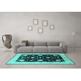 thumbnail image 3 of Ahgly Company Indoor Rectangle Oriental Turquoise Blue Industrial Area Rugs, 5' x 7', 3 of 4