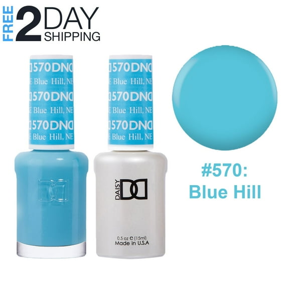 DND Gel Nail Polish & Nail Lacquer Set Soak Off Duo Set - #570 Blue Hill, 0.5 oz