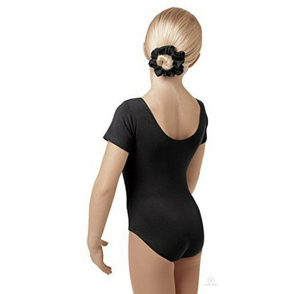 Eurotard Girls Short Sleeve Leotard , BLK, Intermediate