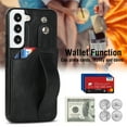 thumbnail image 3 of SaniMore Case for Samsung Galay S22 Plus 6.6" 2022, [Wrist Strap & Card Slot & Support Stand] PU Leather Skin [Wear-resistant Anti-drop Shockproof] Slim Lightweiht Shell For Galaxy S22 Plus, Black, 3 of 7