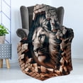 thumbnail image 3 of Ambesonne Lion Fleece Throw Blanket Brick Wall and Classical Pose 60"x80" Ginger Coconut, 3 of 5