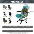 thumbnail image 6 of FKELYI Office Chair Cover for Home Anti-Dust Computer Chair Covers Blue Leopard Sunflower Print Removable Rotating Chair Slipcover for Swivel Boss Chair Office Decoration, Small, 6 of 6