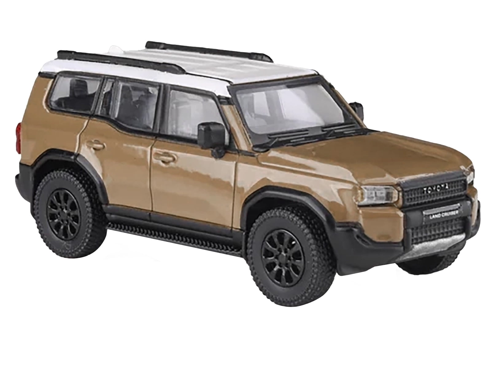 2024 Toyota Land Cruiser 250 Prado Trail Dust Beige with White Top 1/64 Diecast Model Car by Paragon