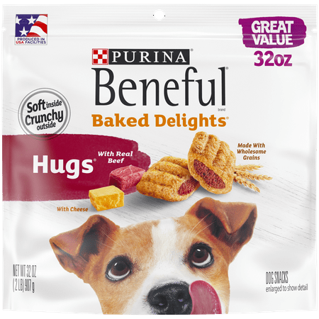 Purina Beneful Dog Treats; Baked Delights Hugs With Real Beef & Cheese - 32 oz.