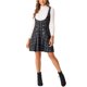 thumbnail image 2 of Vestido Pinafore U Cuello Tweed Cuadrícula A-Line S Negro para Mujeres Inspire Chic, 2 of 6