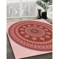 thumbnail image 2 of Ahgly Company Indoor Rectangle Patterned Light Salmon Pink Area Rugs, 8' x 10', 2 of 6