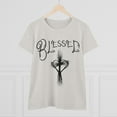 thumbnail image 4 of Blessed ,Hand drawn font, Heart Cross, Christian Art on a Women's Shirt., 4 of 4