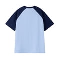 thumbnail image 3 of Yufatyle Mens Cotton Shirts Short Sleeve Crew Neck Summer Tops Relaxed Fit Midweight Short-Sleeve T-Shirt Men's Short Sleeve Color-matching T-Shirt Collection, Navy-2XL, 3 of 4