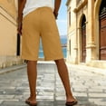 thumbnail image 6 of Women's Elastic Waist Bermuda Shorts Comfy Knee Length Shorts Casual Solid Color Summer Vacation Lounge Walking Beach Shorts with Pockets, 6 of 6