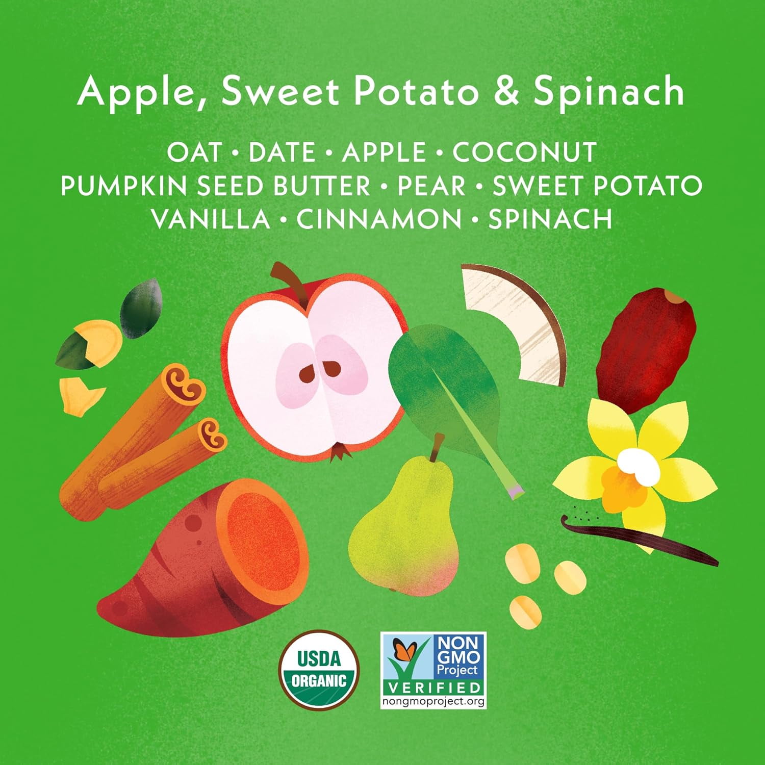 (8 pack) (8 pack) Once Upon a Farm Organic Tractor Wheels Toddler Bar, Apple, Sweet Potato & Spinach 5 Count