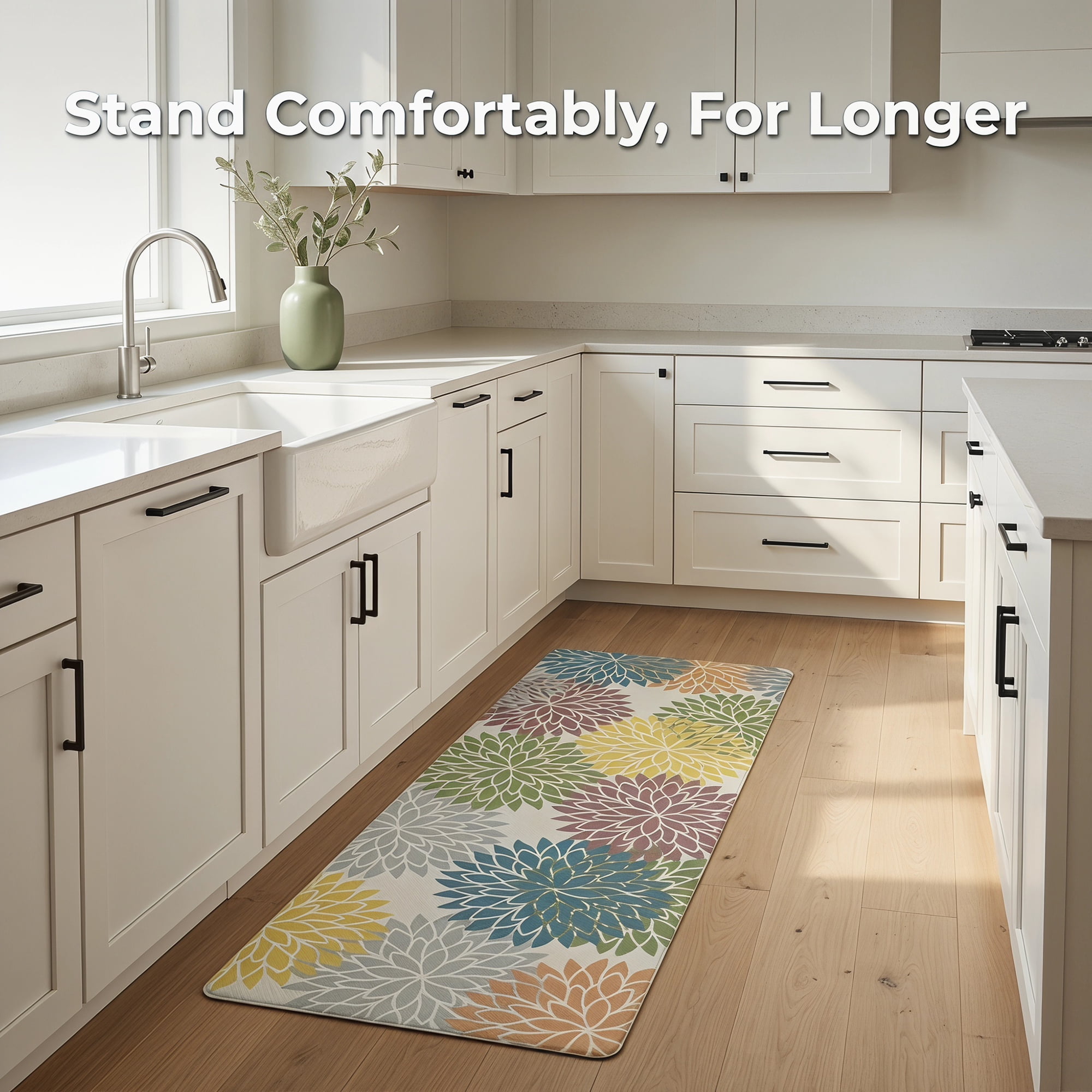 Unique Bargains Ergonomic Kitchen Mats Multicolor 47" x 17"
