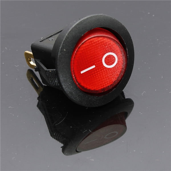 2x Small Red Rounded Rocker Switch With Red Led Indicator Light On Off2 Walmart Com