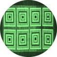 thumbnail image 1 of Ahgly Company Indoor Round Abstract Emerald Green Modern Area Rugs, 3' Round, 1 of 4