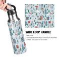 thumbnail image 4 of Yayeee 33oz Insulated Water Bottle Double Wall Stainless Steel with Flip Straw Lid, Snowy Christmas Pattern, 4 of 7