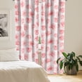 thumbnail image 2 of Ambesonne Floral Curtains, Roses Valentine's Day Art, Pair of 28"x95", Dark Pink Blush and White, 2 of 5