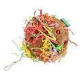 thumbnail image 2 of Coconut Shell Bird Shredding Toy, Beak Grinding Bite Resistant Handcrafted  Shredder Chewing Toy Colorful Hook Installation  For Lovebirds For Budgies, 2 of 8
