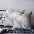 thumbnail image 2 of White Golden Marble 16x16 Pillow Covers Set of 2, Modern Abstract Art Marble Crack Throw Pillow Covers Decorative Couch Cushion Case, Microfiber Square Pillowcases for Bedroom Car Living Room, 2 of 7