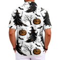 thumbnail image 5 of Mfakffe Halloween Men Polo Shirts Casual Short Sleeve Funny Halloween Graphic Golf Tshirts Summer Big and Tall Collared Tops Office Cotton Tees (Blue, 4XL), 5 of 5