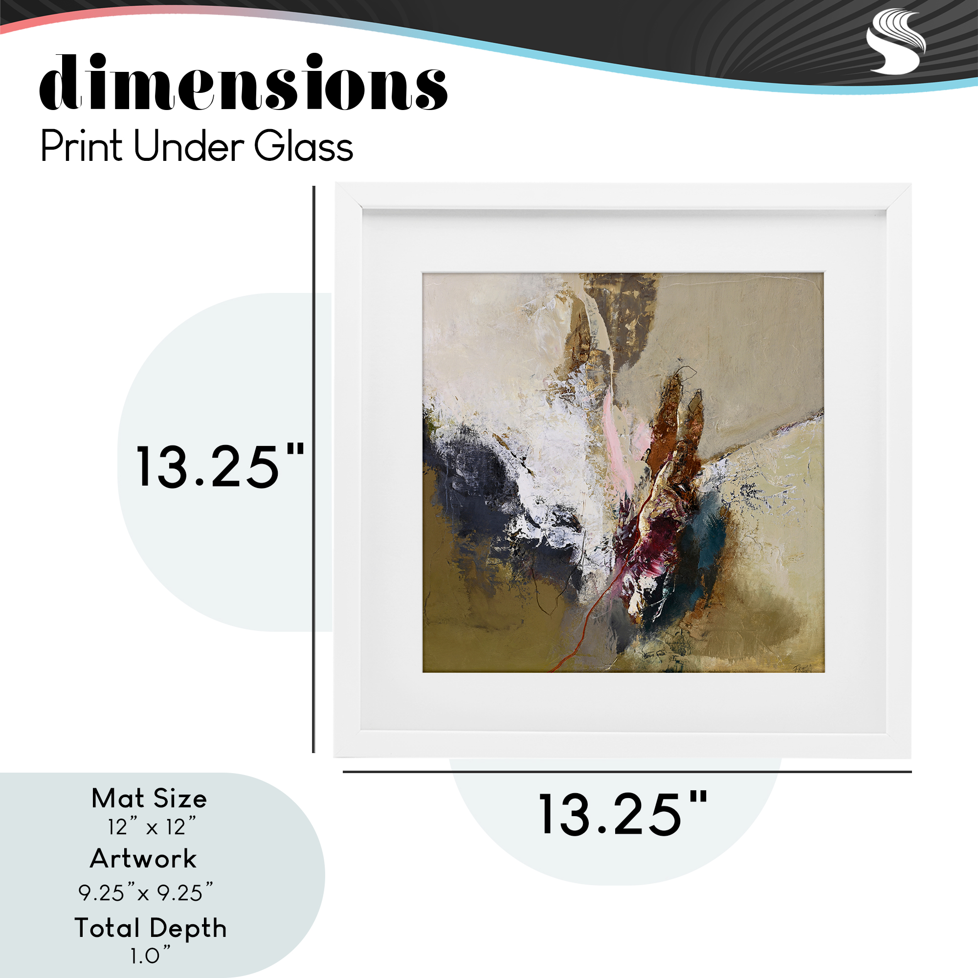 Earthy Mood Composition White Framed Print Under Glass, design by Design Fabrikken
